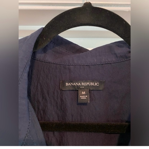 Banana Republic Shirt Dress Midi Long Navy Cargo size Medium - Picture 8 of 9